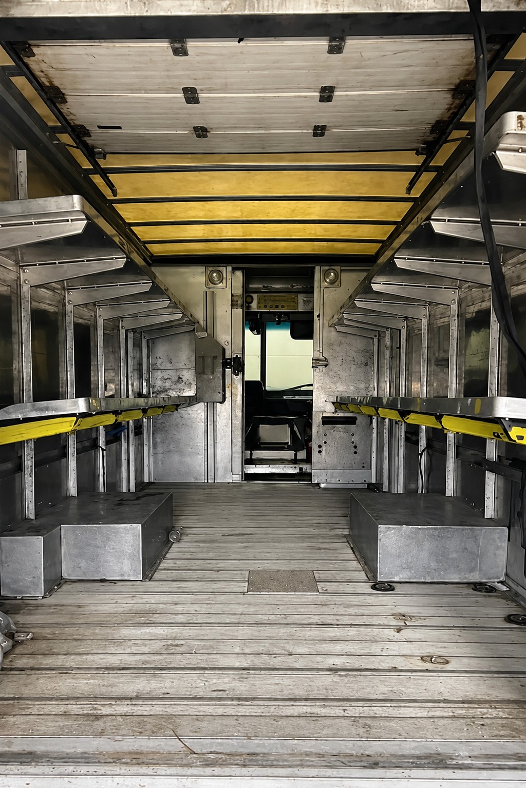 Interior cargo area looking toward the cab